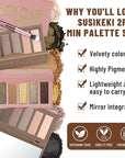 2PCS 6 Colors Mini Naked Eyeshadow Palette Makeup with Brush Set Neutral Nude Eye Shadow Brown & Olive-colored Matte Shimmer Make Up Pallet with Mirror Highly Pigmented Travel Size Gift Kit