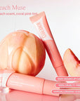 LipLock Jelly Serum for Dry Lips, Long-Lasting, Hydrating, Plumping, Glossy Mask with Rose PDRN, Carrot Collagen, Pillow Peptide, Moisturizing Tinted Lip Balm. (Peach Muse)