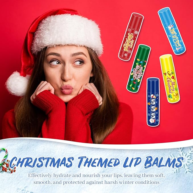 50 Pcs Christmas Lip Balm Bulk Stocking