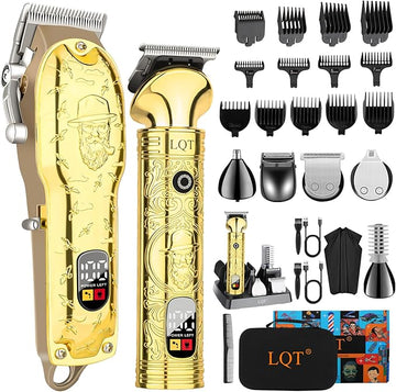 LQT® Hair Clippers for Men Professional with Beard Trimmer, Barber Clippers and Trimmers Set, Electric Razor Shavers for Men, Cordless Mens Grooming Kit for Nose, Face, Hair, Gifts