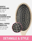 Conair Detangling hairbrush 3PK - wet or dry hair - ideal for curly or straight styles - detangler hair brush - hairbrushes for women - Beige, Navy, Coral