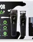 TPOB Play Barber Hair Clippers for Men 7500 RPM with Rubber Grips (Blackout 3 Set)