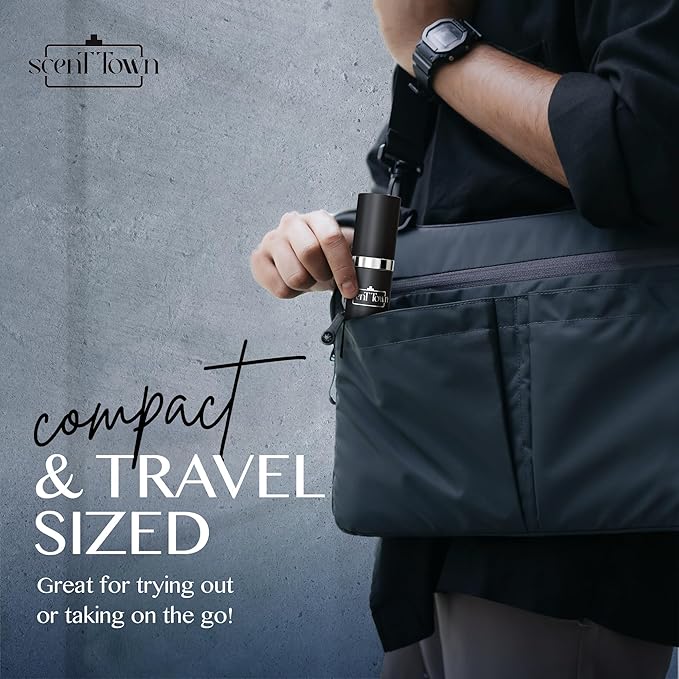 Mens Cologne Gift Sets Bundle Mini Bottle – Designer Mens Cologne Sampler Sets with Refillable Atomizer – Box Includes Versace, Moschino, Mont Blanc, Jimmy Choo Travel Size (0.17 Oz Each)