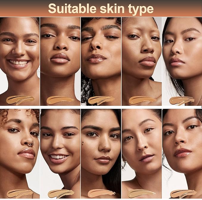 4 in 1 foundation Liquid- Hydrating Medium full coverage concealer with，SPF 50+