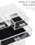 Sorbus Acrylic Makeup Organizer Set, 6-Drawer Vanity & Countertop Cosmetic Storage with Small & Wide Compartments, Clear Makeup Storage for Brushes, Jewelry – Holiday Gift for Women & Teens