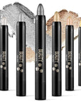 Boobeen 6PCS Cream Eyeshadow Sticks - Waterproof Eyeshadow Pencil Crayons - Eye Brightener Stick Shimmer Pens - Create Glitter Eye Makeup - Easy to Use
