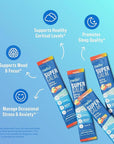 Nello Supercalm Powdered Drink Mix, Cortisol Reducer* and Sleep Aid Supplement, L Theanine, Ksm-66 Ashwagandha, Magnesium Glycinate, Vitamin D 3, No Sugar, Non GMO, On The Go, 20 Ct, Cherry Limeade