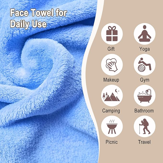 KODAMO Makeup Remover Cloth, 6 inch x 6 inch Reusable Makeup Remover Pads Washable Travel Bag, Microfiber Makeup Removal Face Wash Cloths with Just Water, Gentle Soft, 12 Pack