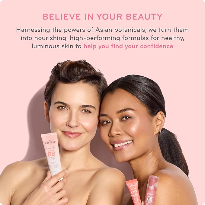 pūrlisse Ageless Glow Serum BB Cream SPF 40 - Glow BB Cream with SPF Enriched with Bakuchiol & Vitamin C to Help Improve Firmness & Reduce Wrinkles for Dewy Skin - Medium Golden (1.4 oz)