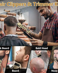 Hair Clippers for Men Professional,Beard Trimmer Hair Trimmer Kit,Cordless Clippers and Trimmers Set,Electric Razor Shavers for Men,Nose Trimmer Mens Grooming Kit for Barber,LED Display