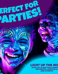 Blue Squid UV Body Paint - Glow in the Dark Body Paint, Neon Face Paint for Glow Party Accessories - Safe, Non-Toxic Black Light Glow Makeup for Adults & Kids, Multicolor 8 x Pots with Mini UV Light