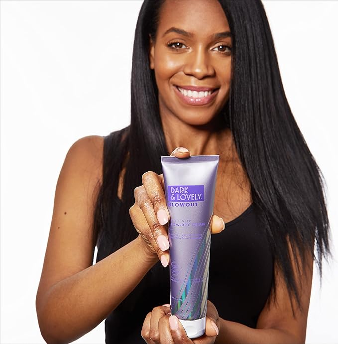 SoftSheen-Carson Interbeauty Dark&Lovely® Heat Protectant&Hair Detangler Moisturizing Blowout Silky Slip Blow Dry Cream with Silk Protein,Shea Butter&Castor Oil for All Curl Types Blow Dry Cream 5oz