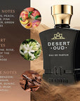 H HABIBI Desert Oud Perfume for Men - 2.5 oz (75ML) Long Lasting Arabian Cologne, Bold Floral Woody Men Perfume, Luxury Fragrance Gift for Special Occasions