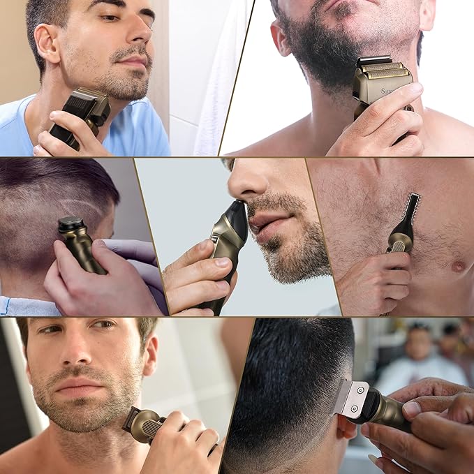 Foil Shavers for Men Beard Trimmer Electric Razor for Men Bald Head Hair Shaving Kit Cordless Waterproof