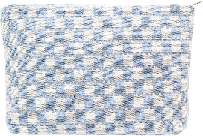 Pazimiik knit checkered makeup bag