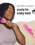 Tangle Teezer Ultimate Detangler Curly Hair Brush, Dry & Wet Hairbrush, Reduces Frizz & Breakage, for 3C to 4C Curly Hair Types, Cyber Lime & Pink
