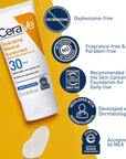 CeraVe 100% Mineral Sunscreen SPF 30 | Face sunscreen With Zinc Oxide & Titanium Dioxide | Hyaluronic Acid + Niacinamide + Ceramides | Oil Free Sunscreen For Face | Travel Size Sunscreen 2.5 oz