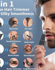 Nose Hair Trimmer for Men and Women, Painless 3 in 1 Men's Ear and Nose Hair Trimmers, 2025 USB-C Rechargeable Facial & Body Detail Hair Trimmer Clipper with High Speed and Dual-Edge Blades