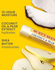 Burt's Bees Lip Balm - Berry Agua Fresca, Dragonfruit Lemon, Coconut & Pear, Tropical Pineapple Pack, With Beeswax, Tint-Free, Natural Origin Lip Treatment, 4 Tubes, 0.15 oz.