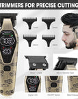 Professional Hair Clipper for Men - Cordless Clippers and Trimmers Set, Heavy-Duty Motor Hair Cutting Kits with LED Display, 7000RPM High-Power Motor, USB Charging, Gifts for Men, Bronze