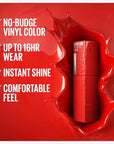 Maybelline Super Stay Vinyl Ink Longwear No-Budge Liquid Lipcolor Makeup, Highly Pigmented Color and Instant Shine, Red-Hot, Fire Engine Red Lipstick, 0.14 fl oz, 1 Count