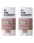 Raw Element Ultra-Moisturizing Face Tint Sunscreen, SPF 30+, Non Toxic Mineral Face Cream, Non Nano Zinc Oxide, Reef Friendly, Safe for All Ages, 0.5 oz, Coconut, Pack of 2