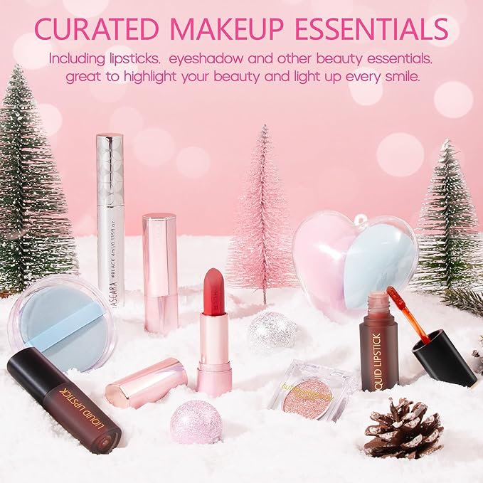 Makeup Advent Calendar 2025, 24 Days Advent Beauty Calendar for Adults Women Teen Girl Gifts Trendy Stuff Christmas Countdown Calendars Holiday Surprise Gift for Mom Wife Girlfriend Friends Her Sister