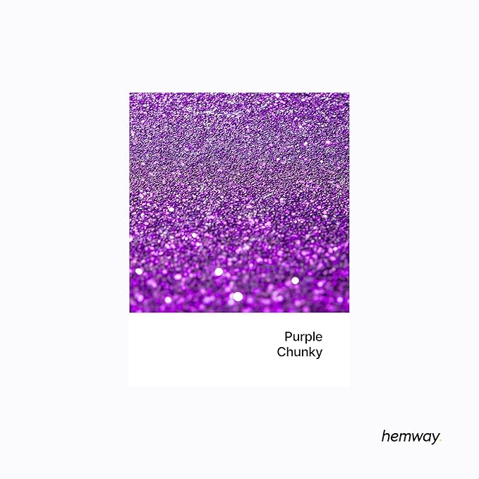 Hemway Eco Friendly Biodegradable Glitter 100g / 3.5oz Bio Cosmetic Safe Sparkle Vegan for Face, Eyeshadow, Body, Hair, Nail and Festival Makeup, Craft - Chunky (1/40" 0.025" 0.6mm) - Purple