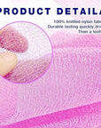 3 Pieces Exfoliating Washcloth Towel African Net Sponge Japanese Washcloth Exfoliating Sponge Loofah Exfoliating Body for Body Exfoliation(Pink,Blue,Green)