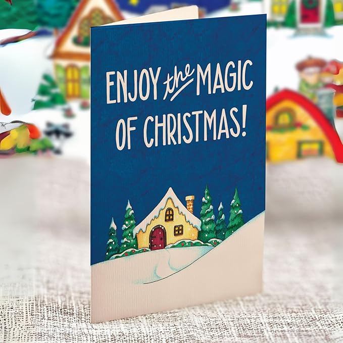 Freshcut Paper 2025 Advent Calendar, Mary Engelbreit's Christmas Village, Pop Up 3D Greeting Cards, Paper Advent Calendar for Adults, Christmas Gifts, Holiday Cards with Blank Notecard & Envelope