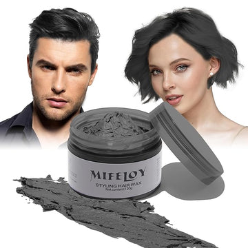 Temporary Black Hair Spray Color Wax 4.23 oz, Instant Natural Hairstyle Cream Dye, Disposable Coloring Mud for Men Women Youth, Washable Styling Pomades, Party Cosplay DIY Halloween