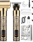 Professional Hair Clippers for Man,Electric Shavers Razor T-Blade Hair Trimmer, Men’s Grooming Kit Cordless Barber Trimmer Bald Shavers with 4 Guides & 3 Foil Head (Bronze)