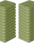 Softolle 100% Cotton Washcloths 24 Pack (12x12 Inches) Soft, Highly Absorbent Washcloth, Face Towels, Wash Cloths for Face, Ring Spun, Bulk Pack (Sage Green)