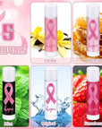 200 Pack Breast Cancer Awareness Accessories Gifts Bulk Lip Balms Favors Pink Ribbon Lip Balms Favors Breast Cancer Awareness Month Support Party Items Decorations for Women Men Survivors