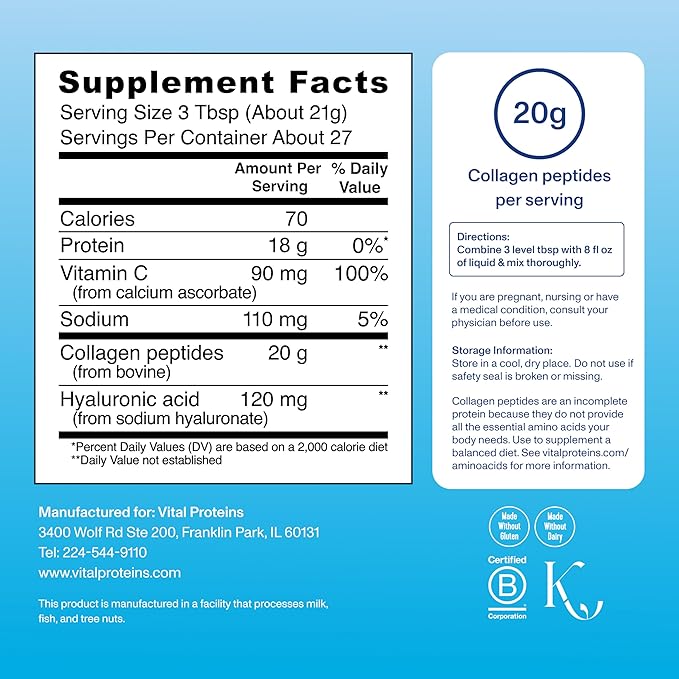 Vital Proteins Unflavored Collagen Peptides, 20 OZ