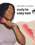 Tangle Teezer Ultimate Detangler Curly Hair Brush, Dry & Wet Hairbrush, Reduces Frizz & Breakage, for 3C to 4C Curly Hair Types, Coral Pink
