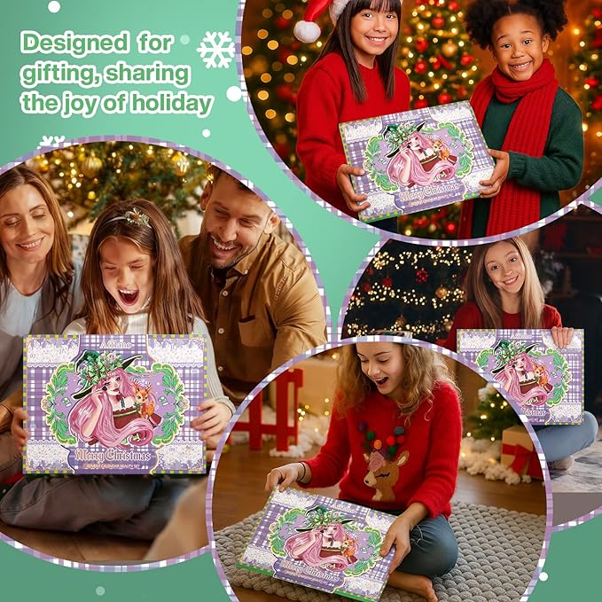 Makeup Advent Calendar 2025 Teens Girl, 24 Days Christmas Countdown Face Eyes Lip Nail Beauty Advent Calendar for Girls Women, 24 Pcs Xmas Holiday Makeup Gifts Sets, Festival Surprise Full Makeup Kits