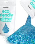 Hemway Eco Friendly Biodegradable Glitter 100g / 3.5oz Bio Cosmetic Safe Sparkle Vegan for Face, Eyeshadow, Body, Hair, Nail and Festival - Ultrafine (1/128" 0.008" 0.2mm) - Ocean Blue Holographic