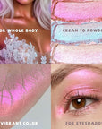 Holographic Duochrome Pink Glitter Eyeshadow, Color Shift Metallic Shimmer Eyeshadow Palette, Chameleon Sparkle Inner Corner Eye Highlighter, Iridescent Eye Shadow Palette Fairy Makeup#02