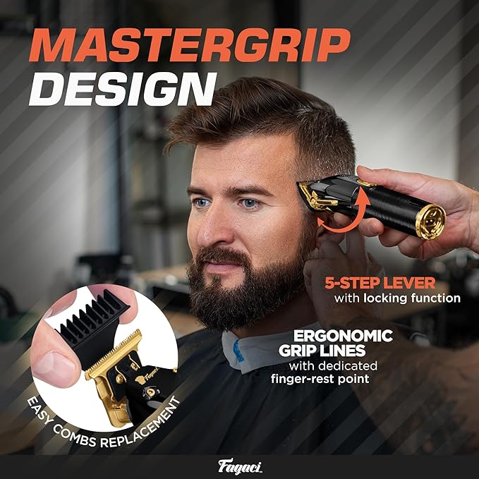 Fagaci Professional Hair Clippers for Men Set Turbo Power with Precise Cutting, Barber Clippers for Hair Cutting, Cordless Hair Clippers and Trimmers Set, Maquina de Cortar Cabello, Haircut Barber Kit