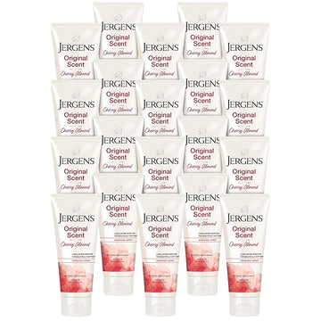 Jergens Original Scent Dry Skin Body Lotion, Hand and Body Moisturizer, Cherry Almond Essence, Dermatologist Tested, 2 Oz, Pack of 20