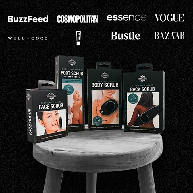 Dermasuri - Deep Exfoliating Back Scrubber - Bath & Shower Back Scrub - Body Exfoliator Scraper Tool - Deep Exfoliation Body Cleaner for Shower - 27" Long, 8" Wide