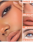 Cream Blush Stick with Brush,Waterproof Blush Makeup,Long Lasting Coral Orange