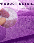 3 Pieces Exfoliating Washcloth Shower Towel African Net Sponge Japanese Wash Cloth Face Exfoliating Sponge Loofah Exfoliating Body Scrubber for Body Exfoliation (Purple,Blue,Green)