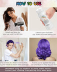 Purple Temporary Hair Color Spray - Gentle Formula, Washable & Non-Sticky | Instant Hair Dye Alternative for Adults | Halloween, Costume, Party Makeup, 150ml