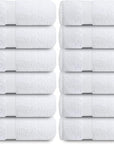 Infinitee Xclusives Luxury Wash Cloths for Showering [13x13] – 100% Cotton Washcloths [Pack of 12], Soft and Absorbent Face Towels for Bathroom Wash Clothes, Gym, and Spa (Brilliant White)