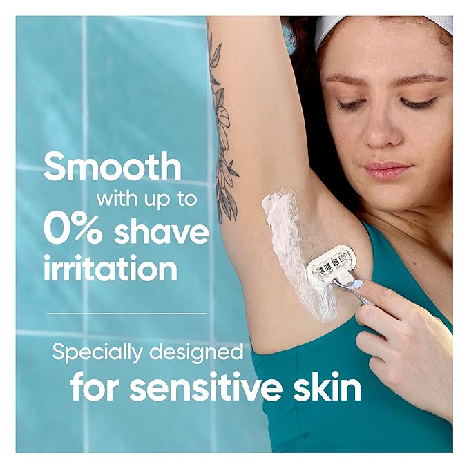 Venus Extra Smooth Sensitive Women's Razor with Reusable Razor Handle, 3 Razor Blade Refills and Shower Holder