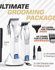 Fagaci Professional Hair Clippers for Men Set Turbo Power with Precise Cutting, Barber Clippers for Hair Cutting, Cordless Hair Clippers and Trimmers Set, Maquina de Cortar Cabello, Haircut Barber Kit