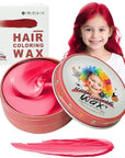 Temporary Red Hair Color Wax for Kids, Washable Colored Hair Styling Mud, Women Men Style Dye for Girls Boys Teens, Instant Hair Coloring Gel Cream for DIY Cosplay Halloween Children's Day