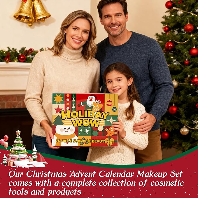 Makeup Advent Calendar 2025, Christmas Countdown Calendar Surprise Beauty Gift Set, 24 Pce Individually Boxed Makeup Gift for Teens,Girls Xmas and Women